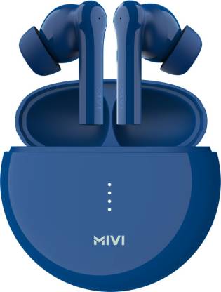 Mivi DuoPods F60 ENC with 50+ Hrs Playtime| Made in India | Powerful Bass | 4 Mics Bluetooth Headset  (Blue, True Wireless)