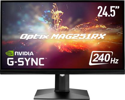 MSI Optix 24.5 inch Full HD IPS Panel Ultra Thin Bezel | Height Adjustable Gaming Monitor (Optix MAG251RX)  (NVIDIA G Sync, Response Time: 1 ms, 240 Hz Refresh Rate)