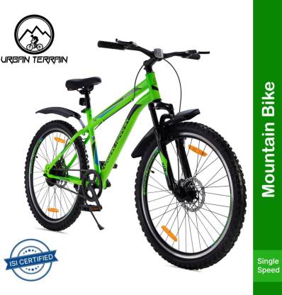 Urban Terrain Bolt Cycles for Men with Front Suspension & Dual Disc Brake MTB Bike UT5000S26 26 T Road Cycle  (Single Speed, Green, Black)