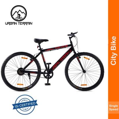 Urban Terrain Tokyo with Complete Accessories & Mobile Tracking App 27.5 T Hybrid Cycle/City Bike  (Single Speed, Black, Red)