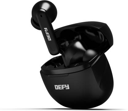 DEFY GravityZ with upto 50 Hours Playback, 4 Mic ENC, 13mm Drivers & Turbo Mode Bluetooth Headset  (Black Fury, In the Ear)