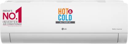 LG Super Convertible 5-in-1 Cooling 2023 Model 1.5 Ton 3 Star Hot and Cold Split Inverter 4 Way Swing, HD Filter with Anti-Virus Protection AC - White  (RS-H19VNXE, Copper Condenser)