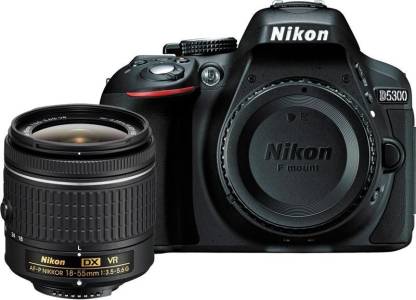 NIKON D5300 DSLR Camera Body with Single Lens: AF-P DX NIKKOR 18-55 mm f/3.5-5.6G VR Kit (16 GB SD Card + Camera Bag)  (Black)