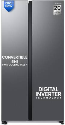 SAMSUNG 653 L Frost Free Side by Side Refrigerator with Smart Conversion 5In1 and�WiFi Embedded  (Refined Inox, RS76CG8003S9HL)