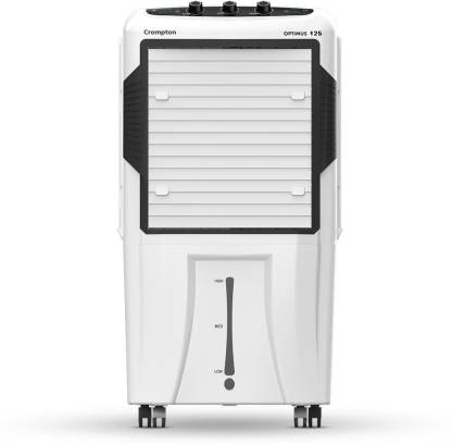 Crompton 125 L Desert Air Cooler  (White, Black, Optimus 125 L, Honeycomb Pads, Large & Easy Clean Ice Chamber, Humidity Control)