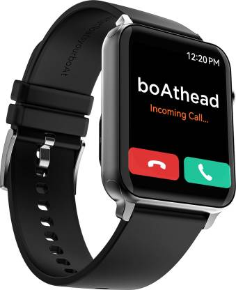 boAt Storm call 1.69 inch HD display with bluetooth calling and 550 nits brightness Smartwatch  (Black Strap, Free Size)