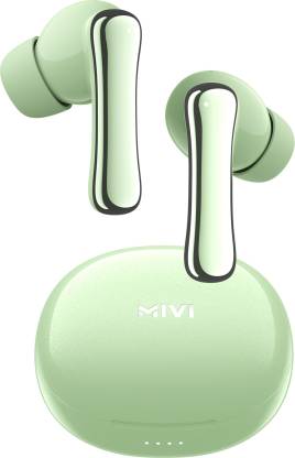 Mivi DuoPods K7 Metallic Finish,AI ENC,50H Playtime,Low Latency Gaming,Rich Bass,5.3 Bluetooth Headset  (Mint Green, In the Ear)