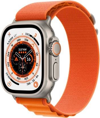APPLE Watch Ultra GPS + Cellular - ECG App, Temp sensor, Blood oxygen, Fall Detection  (Orange Alpine Strap, Small)