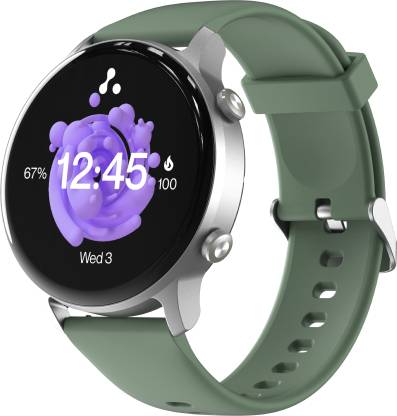 Ambrane Wise-roam 1.28" Full HD display,bluetooth calling and complete health tracking Smartwatch  (Green Strap, Regular)