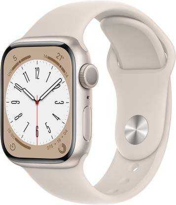 APPLE Watch Series 8 GPS with ECG app, Temperature sensor, IPX6, Fall/Crash Detection (Starlight Sport Strap, Regular) APPLE Watch Series 8 GPS with ECG app, Temperature sensor, IPX6, Fall/Crash Detection (Starlight Sport Strap, Regular)