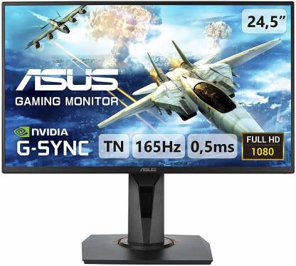 ASUS 24.5 inch Full HD LED Backlit TN Panel Wall Mountable Gaming Monitor (VG258QR)  (NVIDIA G Sync, Response Time: 0.5 ms, 165 Hz Refresh Rate)