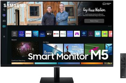 SAMSUNG M5 32 inch Full HD LED Backlit VA Panel with embedded TV Apps, PC-less productivity with Samsung DeX, Office 365, Google Duo app, and IoT Hub, Built-in Speakers, Ultrawide Game View Smart Monitor (LS32CM500EWXXL/LS32BM500EWXXL)  (Response Time: 4 ms, 60 Hz Refresh Rate)