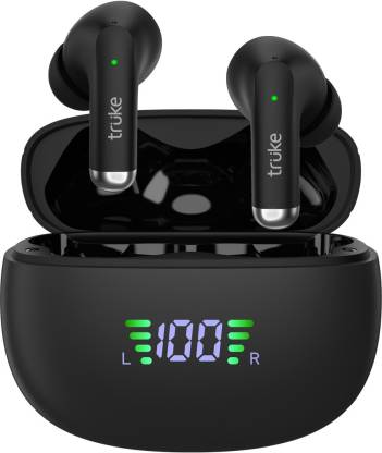 truke Buds Pro with ANC, 48 Hours Playtime, Quad-Mic ENC, 12.4mm driver with AAC Bluetooth Headset  (Black, True Wireless)