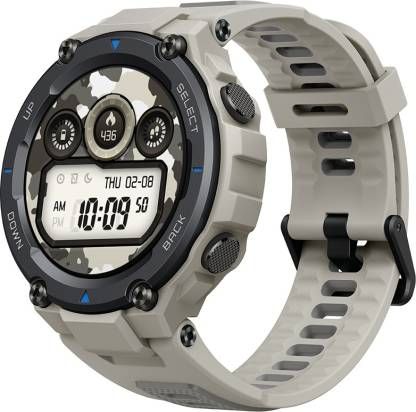 Amazfit T rex Pro 1.3 HD AMOLED with advanced GPS and 10 ATM water resistance Smartwatch(Grey Strap, Regular)