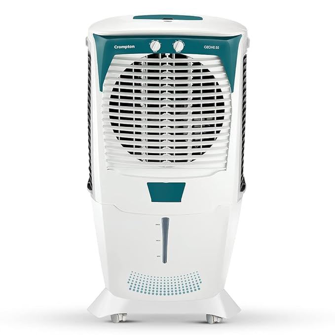 Crompton 55 L Desert Air Cooler  (White & Turquoise, Ozone 555)