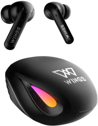 WINGS Phantom 700 Earbuds with 40ms Low Latency Game mode Bluetooth Headset  (Black, In the Ear)