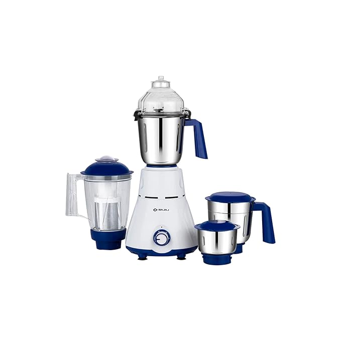 Bajaj Rex Mixer Grinder 750W|3 Mixer Jars|Mixie for Kitchen with Nutri-Pro Feature|Titan Motor-Heavy Duty Grinding|Adjustable Speed Control|Multifunctional Blade System|1 Yr Warranty By Bajaj|White