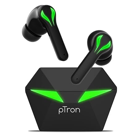 PTron Basspods Quest Gaming Earbuds with 40ms Low Latency, 40Hrs Playtime & HD Mic Bluetooth Headset  (Black, True Wireless)