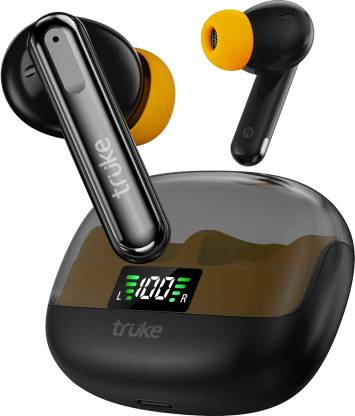 truke Buds Vibe with 35dB ANC, 4Mic ENC, 13mm Speaker, 48H Playtime, 40ms Low Latency Bluetooth Headset  (Yellow, True Wireless)