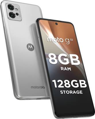 Motorola G32 (Satin Silver, 128 GB)  (8 GB RAM)