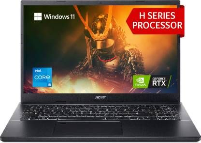 Acer Aspire 7 Intel Core i5 12th Gen 12450H - (8 GB/512 GB SSD/Windows 11 Home/4 GB Graphics/NVIDIA GeForce RTX 2050) A715-76G-59WG Gaming Laptop  (15.6 Inch, Charcoal Black, 2.1 Kg)