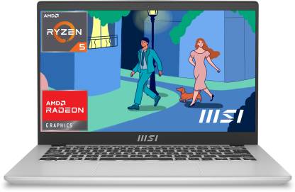 MSI Modern 14 AMD Ryzen 5 Hexa Core 7530U - (16 GB/512 GB SSD/Windows 11 Home) Modern 14 C7M-062IN Thin and Light Laptop  (14 Inch, Urban Silver, 1.4 Kg)