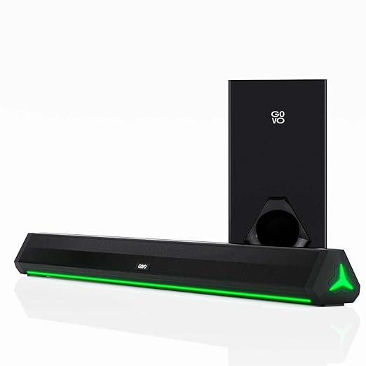 GOVO GOSURROUND 900 |200W Bluetooth Soundbar| 2.1 Channel with 6.5'' Wired Subwoofer 200 W Bluetooth Soundbar  (Platinum Black, 2.1 Channel)