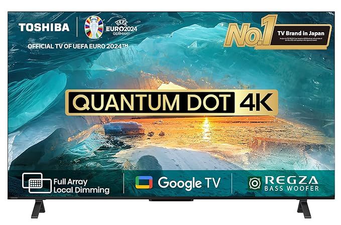 TOSHIBA M550MP 139 cm (55 inch) QLED Ultra HD (4K) Smart Google TV With Full Array Local Dimming, Power Bass woofer, and HSR 120 Mode (55M550MP) TOSHIBA M550MP 139 cm (55 inch) QLED Ultra HD (4K) Smart Google TV With Full Array Local Dimming, Power Bass woofer, and HSR 120 Mode (55M550MP)