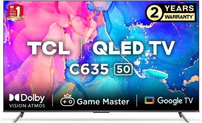 TCL 126 cm (50 inch) QLED Ultra HD (4K) Smart Google TV  (50C635)