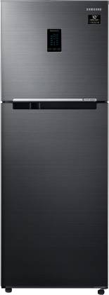 SAMSUNG 314 L Frost Free Double Door 3 Star Refrigerator  (Luxe Black, RT34A4533BX/HL)